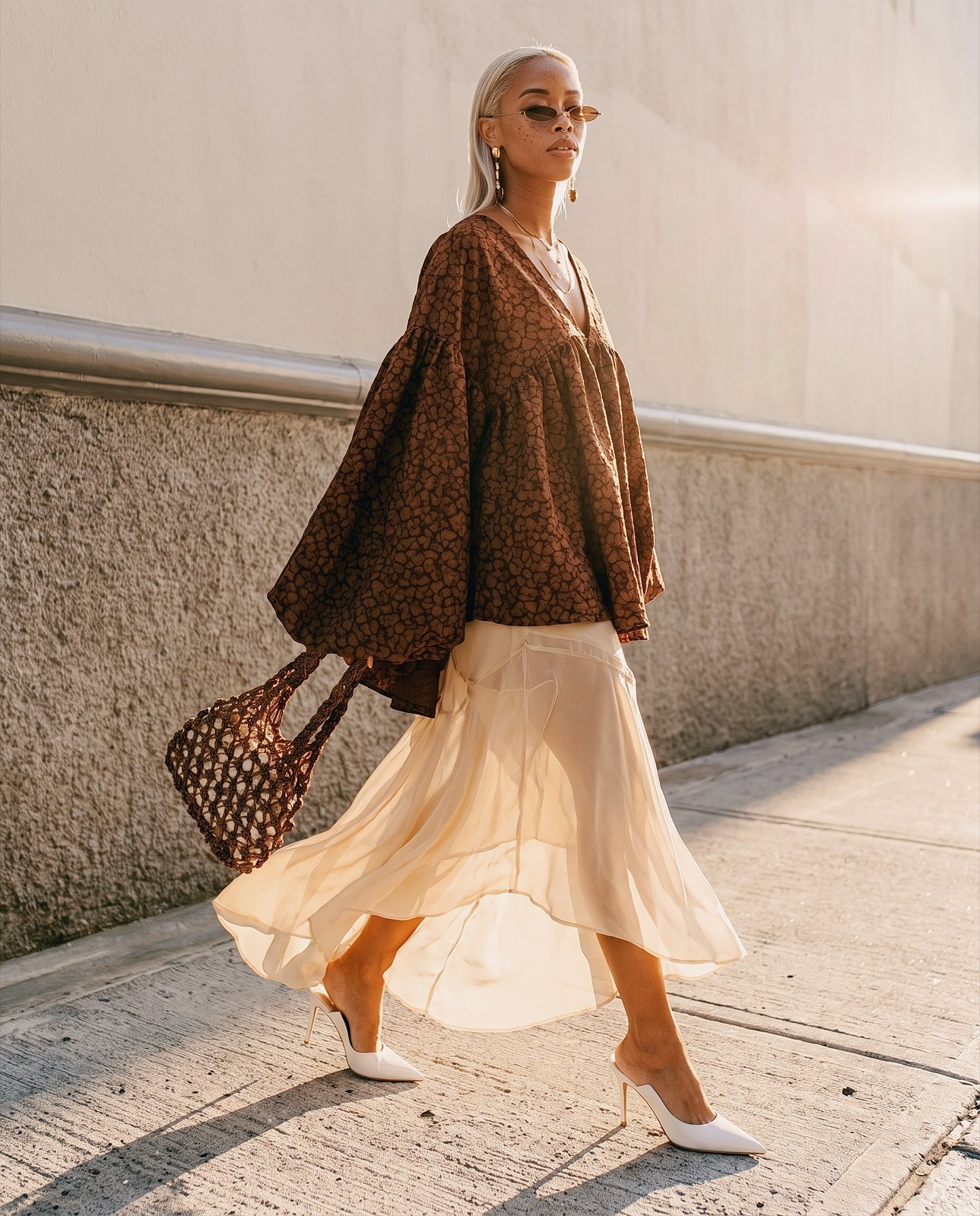 AI-generated editorial street style imagery
